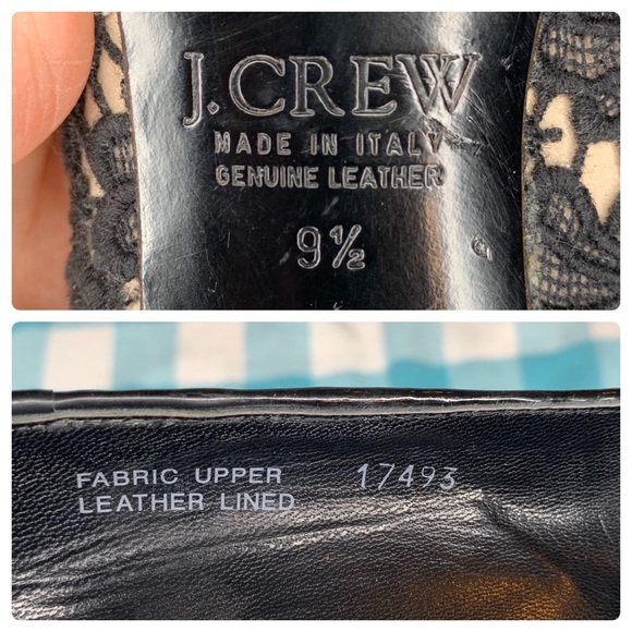 J. Crew Etta Black Lace Pumps Nude Crochet Block Heels Pumps Size 9.5 - Picture 9 of 9